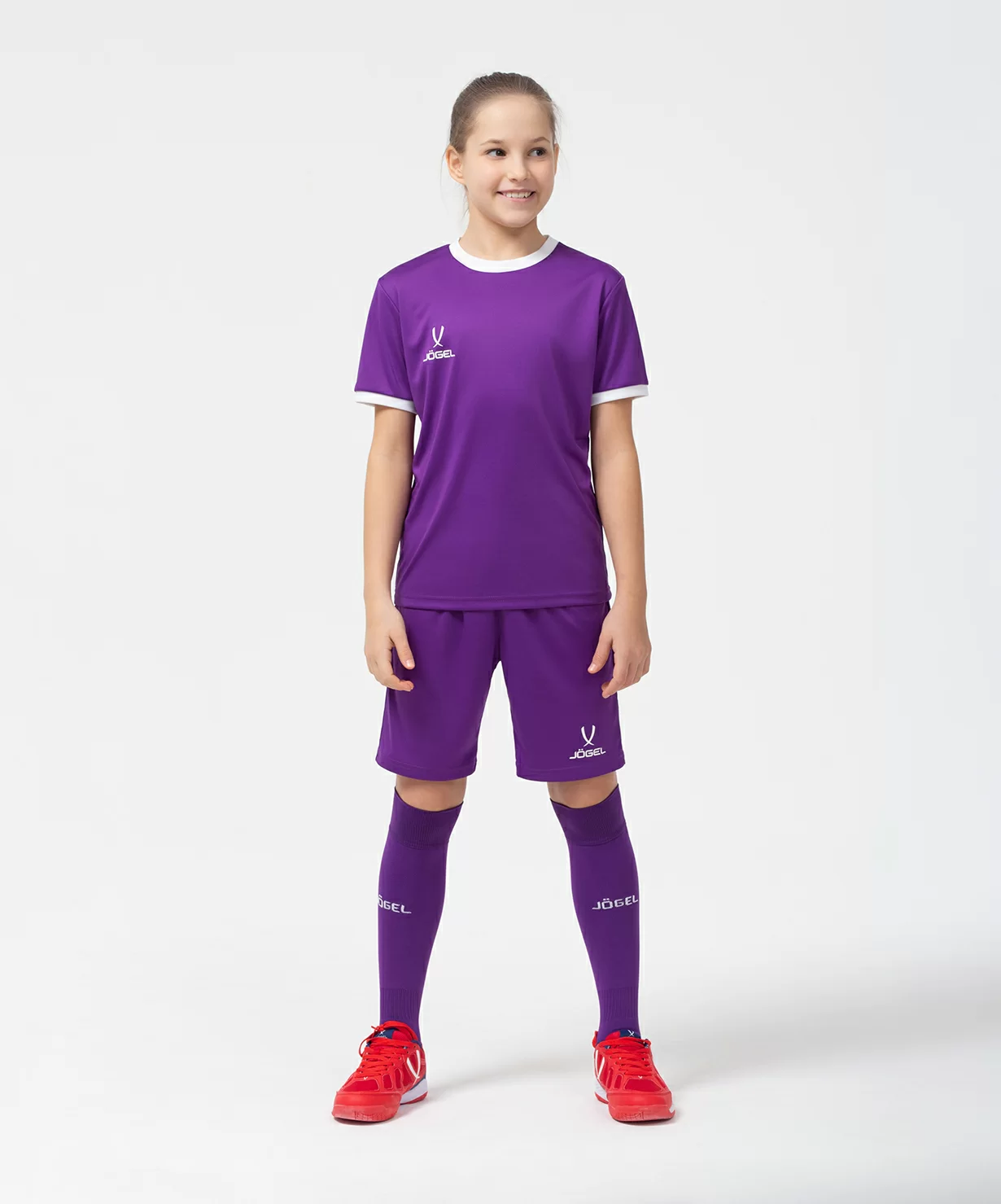 Фото Футболка футбольная CAMP Origin, фиолетовый/белый, детский Jögel со склада магазина Спортев