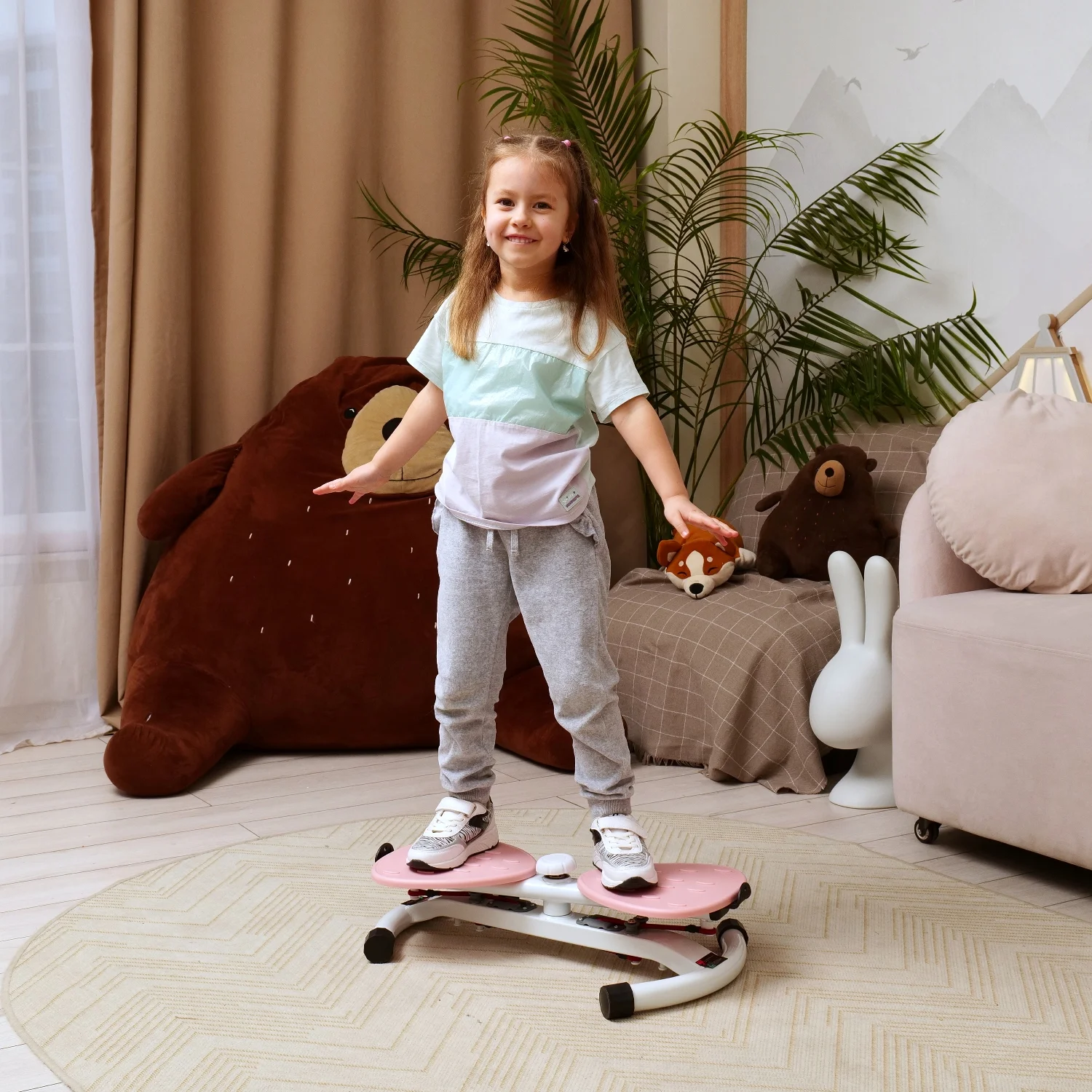 Фото Фитнес платформа /горнолыжный тренажёр DFC "Twister Bow" с эспандерами TW-S108P со склада магазина Спортев