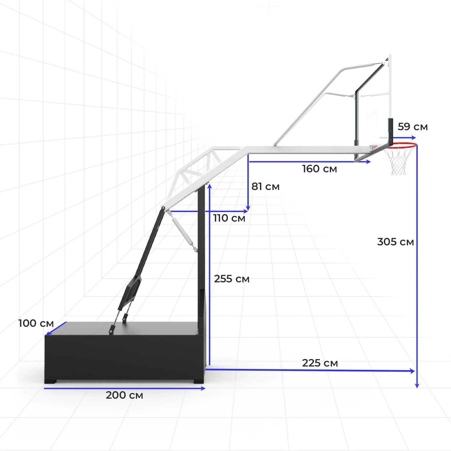 Фото Баскетбольная мобильная стойка DFC STAND72GP ROLITE со склада магазина Спортев