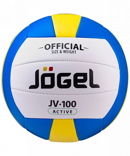 Фото Мяч волейбольный Jogel JV-100 синий/желтый 19883 со склада магазина СпортЕВ