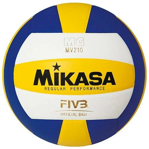 Фото Мяч волейбольный Mikasa MV210 р.5 синт.кожа клееный бел-жел-син со склада магазина СпортЕВ