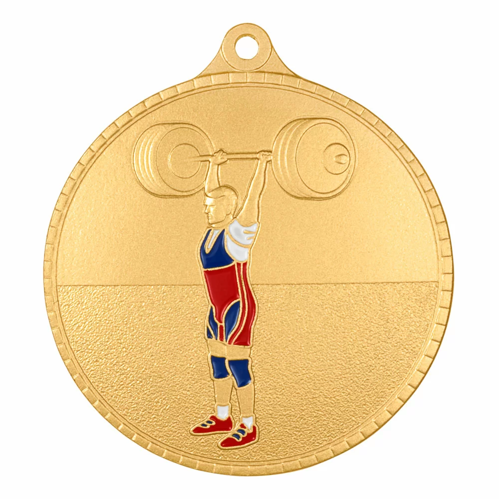 Фото Медаль MZP 599-55/G тяжелая атлетика (D-55мм, s-2 мм) со склада магазина СпортЕВ