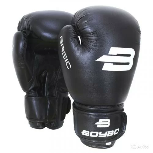 Фото Перчатки боксерские BoyBo Basic черные BBG100 со склада магазина СпортЕВ