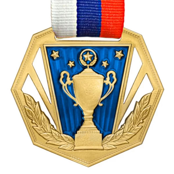 Фото Медаль MZP 369-60/GBU с лентой (D-60 мм, s-2 мм)  латунь со склада магазина Спортев