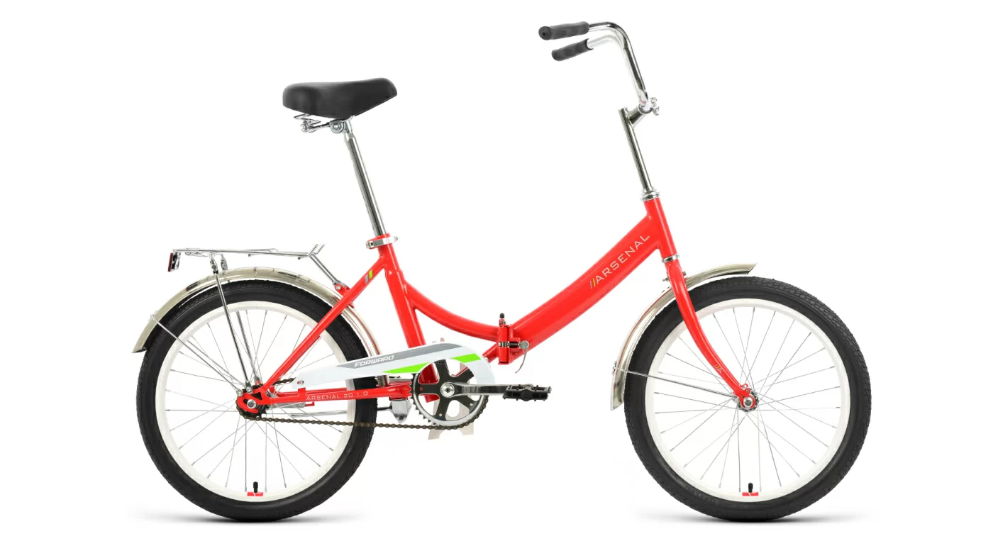 Фото Велосипед Forward Arsenal 20 1.0 скл (1ск) (2022) красный/зеленый со склада магазина СпортЕВ