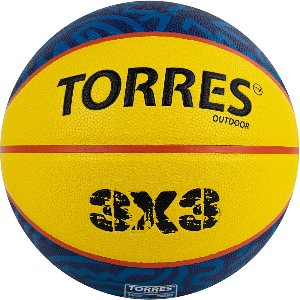 Фото Мяч баскетбольный Torres 3х3 Outdoor размер №6 ПУ желто-синий B322346 со склада магазина СпортЕВ