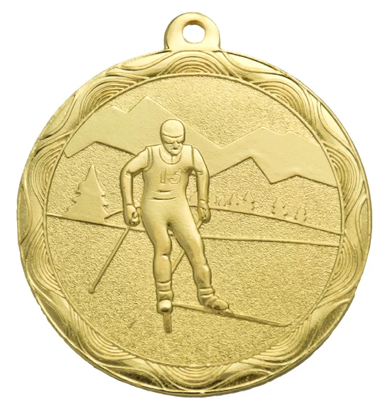 Фото Медаль MZ 82-50/G лыжный спорт  (D-50 мм, s-2 мм) со склада магазина Спортев