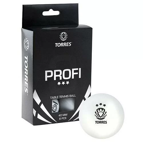 Фото Мяч для настольного тенниса Torres Profi 3* (1 шт) белый TT21012 со склада магазина СпортЕВ