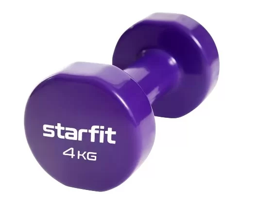 Фото Гантели виниловые 4 кг StarFit Core DB-101 фиолетовый (пара) УТ-00020386 со склада магазина СпортЕВ