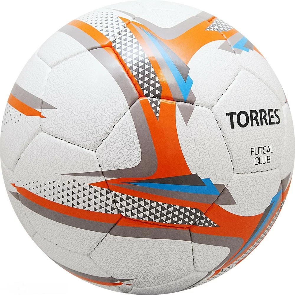 Фото Мяч футзальный Torres Futsal Club р.4 32 п. PU 4 подкл.сл, руч.сш,бел-оранж-сер F31884 со склада магазина СпортЕВ