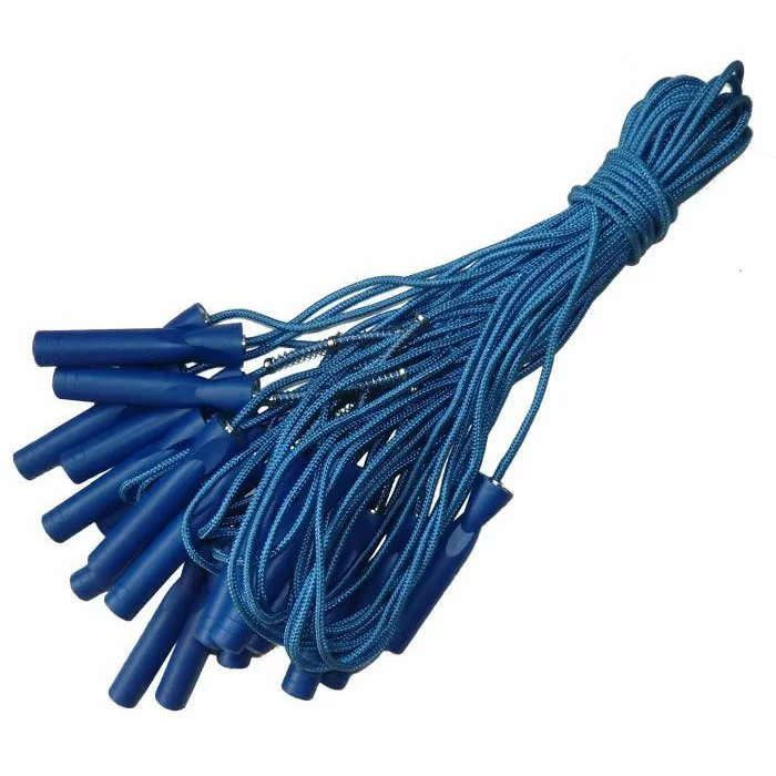 Фото Скакалка 2.8 м с подшипником H09995 ручки пластик витой шнур с пружиной синяя со склада магазина СпортЕВ