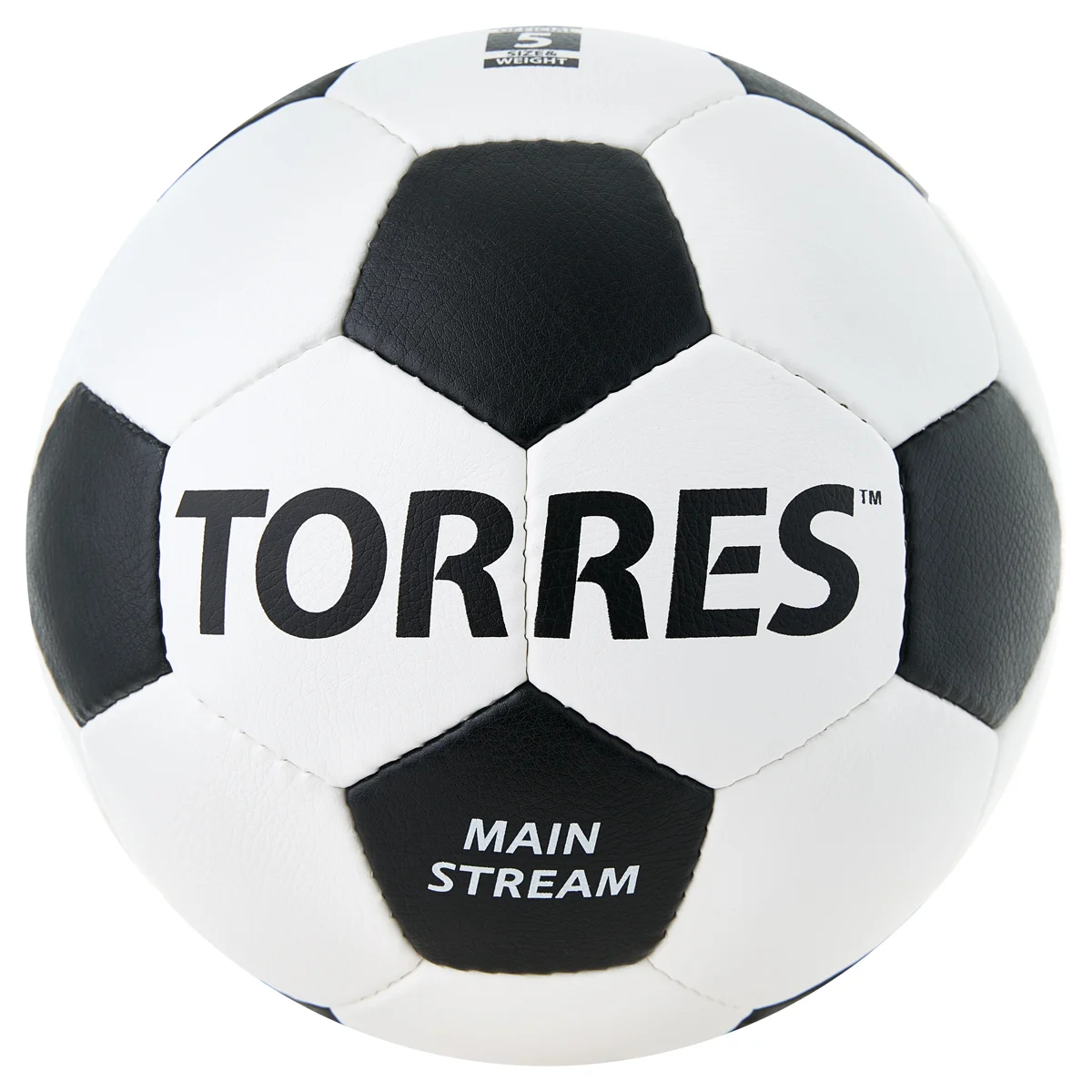 Фото Мяч футбольный Torres Main Stream р.5 32 п. ПУ белый-черный F30185 со склада магазина Спортев