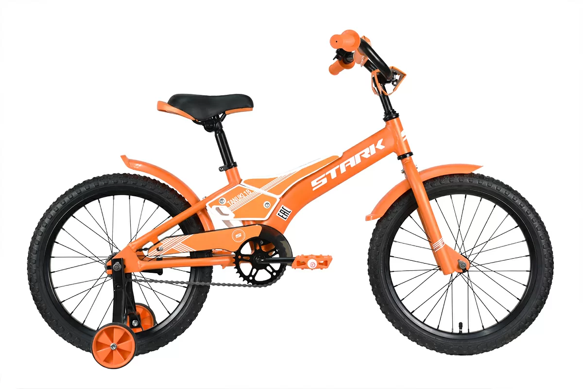 Фото Велосипед Stark Tanuki 18 Boy (2023) оранжевый/серый/белый со склада магазина СпортЕВ