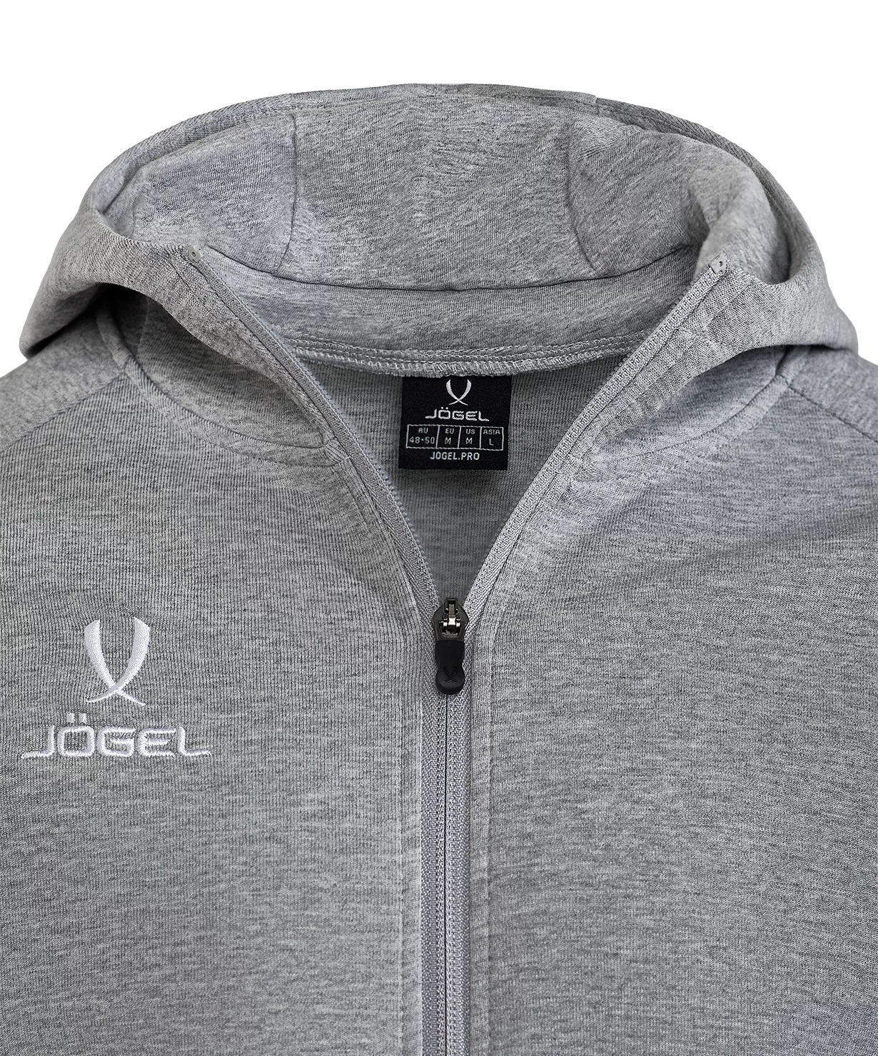 Фото Олимпийка с капюшоном ESSENTIAL Athlete Jacket, серый меланж Jögel со склада магазина СпортЕВ