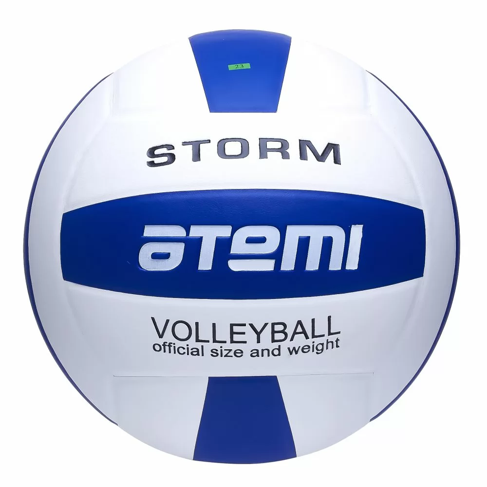 Фото Мяч волейбольный Atemi Storm синт кожа, PU синий/белый со склада магазина СпортЕВ