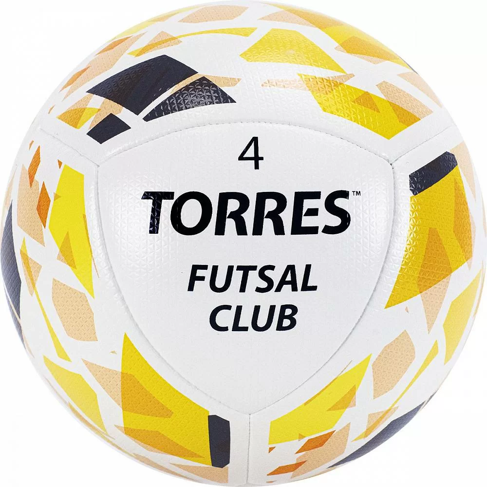 Фото Мяч футзальный Torres Futsal Club №4 10 пан. PU гибрид. сш. бело-зол-чер FS32084 со склада магазина Спортев