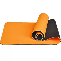Коврик для йоги 183x61x0,6 см E33581 ТПЕ оранжево/черный 10017395