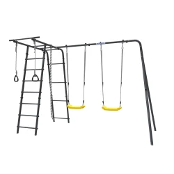 ROMANA Полянка Плюс 2 (антрацит) (с пластиковыми качелями) 103.26.06+1.Д-26.01+1.Д-26.01