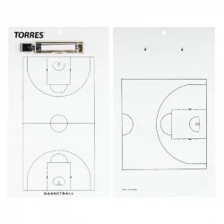 Доска тактическая для баскетбола Torres маркерная с зажимом TR1003B