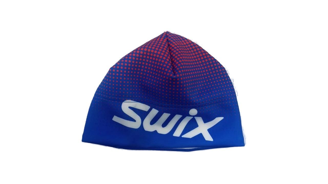 Фото Шапка гоночная с лого Swix голубой со склада магазина Спортев