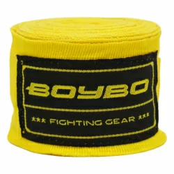 Бинты боксерские 4.5 м хлопок BoyBo желтые BB1001-14
