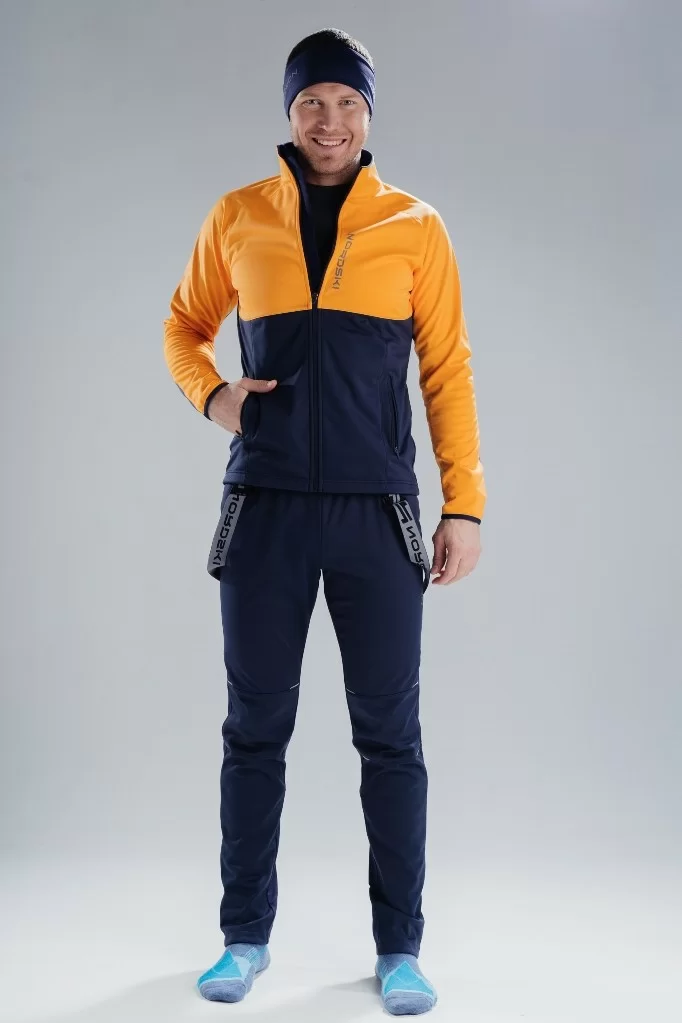 Фото Куртка разминочная Nordski Premium orange/blueberry NSM443257 со склада магазина СпортЕВ