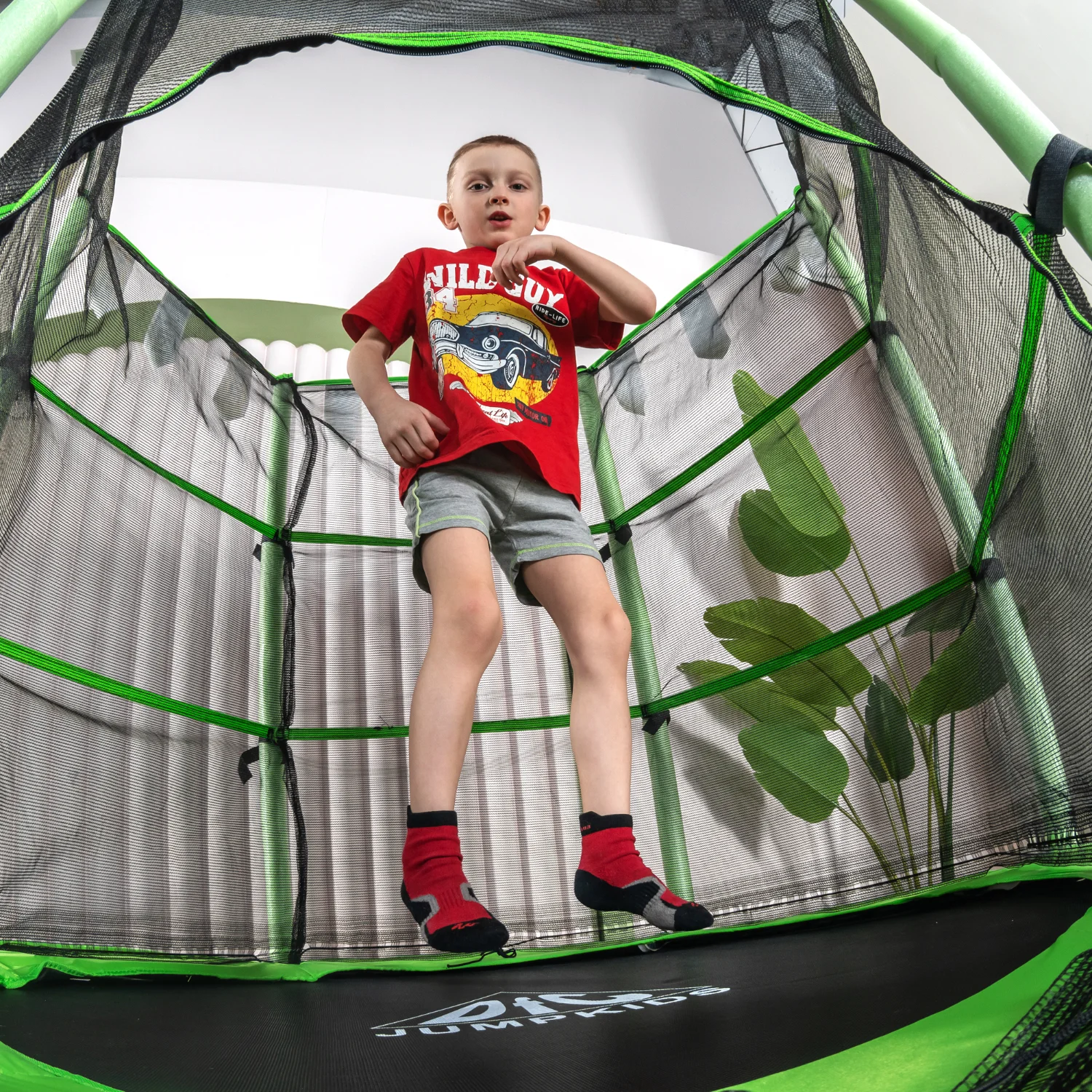 Фото Батут DFC JUMP KIDS 55" зеленый, сетка (137см) 55INCH-JD-G со склада магазина Спортев