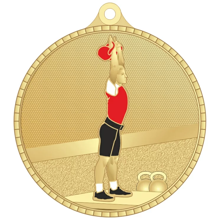 Фото Медаль MZP 617-55/G гиревой спорт (D-55мм, s-2 мм) со склада магазина Спортев