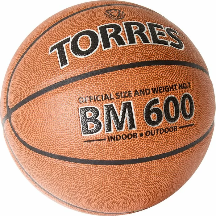 Фото Мяч баскетбольный Torres BM600 размер №7 ПУ темно коричневый-черный B32027 со склада магазина СпортЕВ