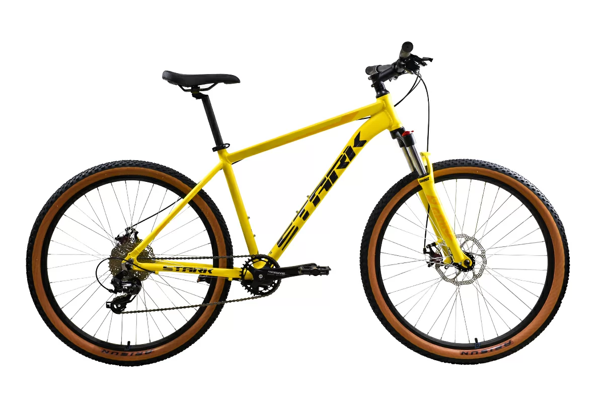 Фото Велосипед Stark Hunter 27.2 D (2024) желтый/темно-серый со склада магазина Спортев