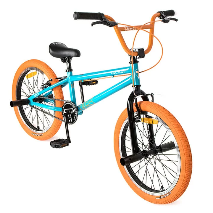 Фото Велосипед BMX TechTeam Goof 20" (2023) бирюзово-оранжевый 580035 со склада магазина СпортЕВ