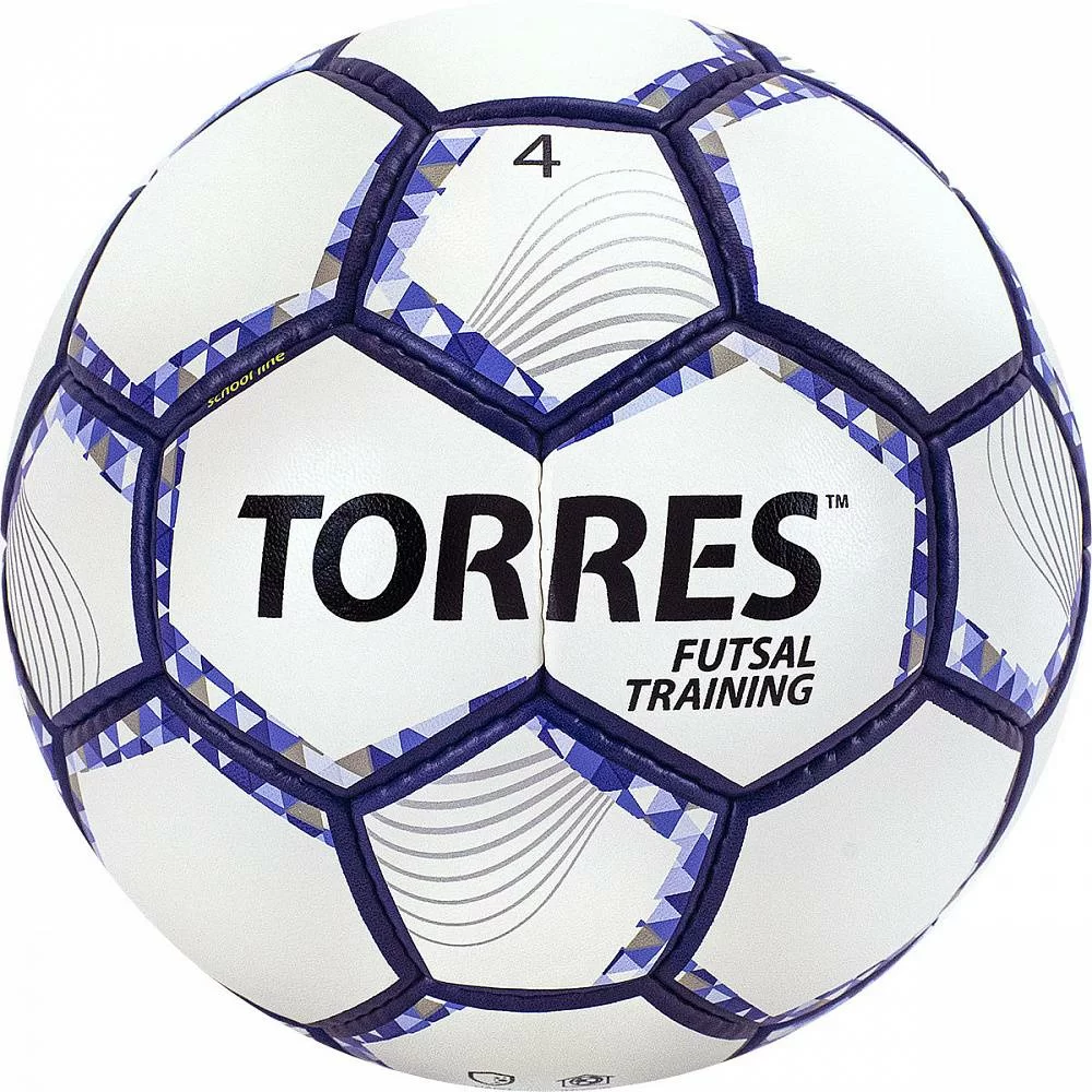 Фото Мяч футзальный Torres Futsal Training №4 32 пан. PU бело-фиолет-черн FS32044 со склада магазина Спортев