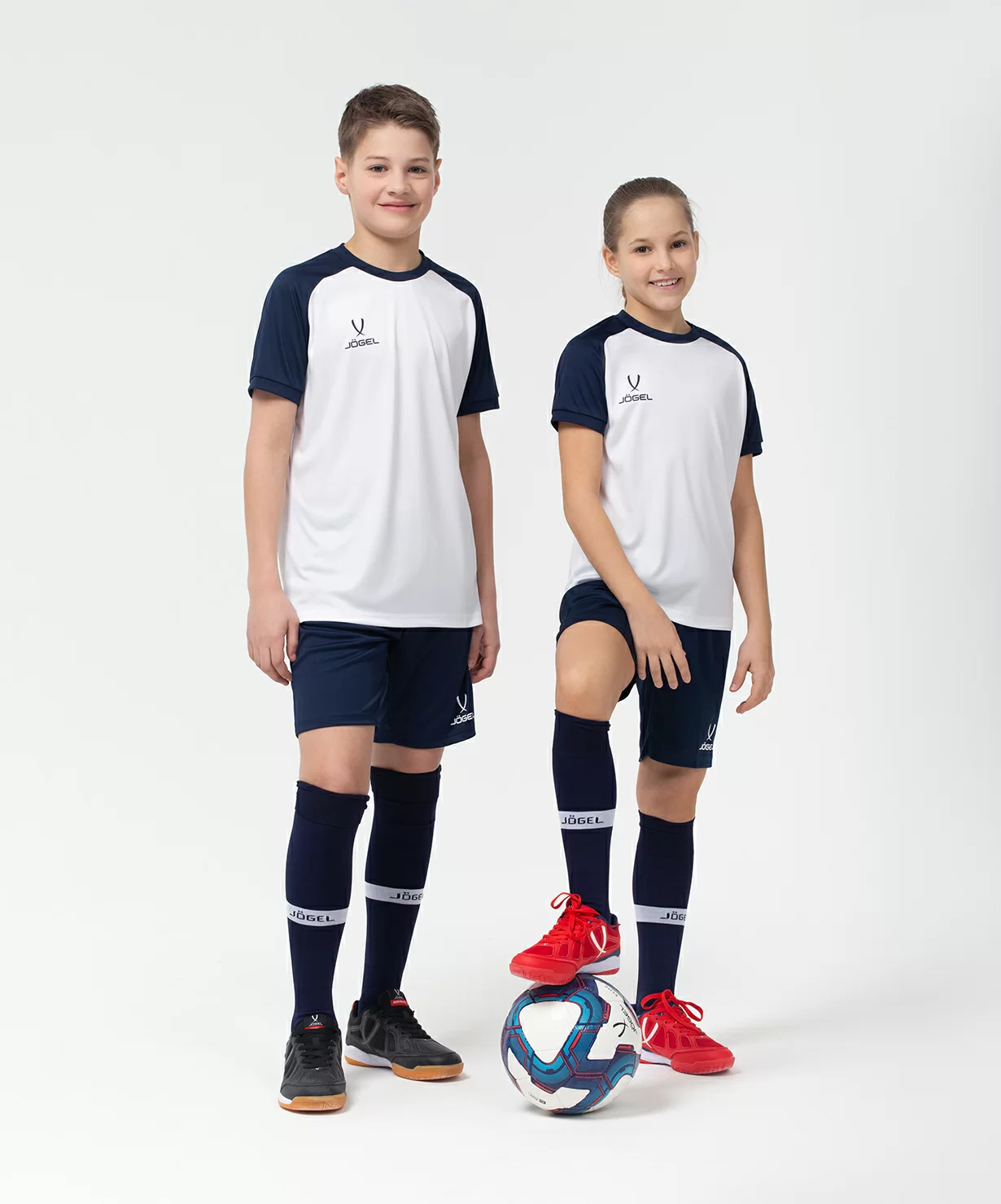 Фото Футболка игровая CAMP Reglan Jersey, белый/темно-синий, детский Jögel со склада магазина Спортев