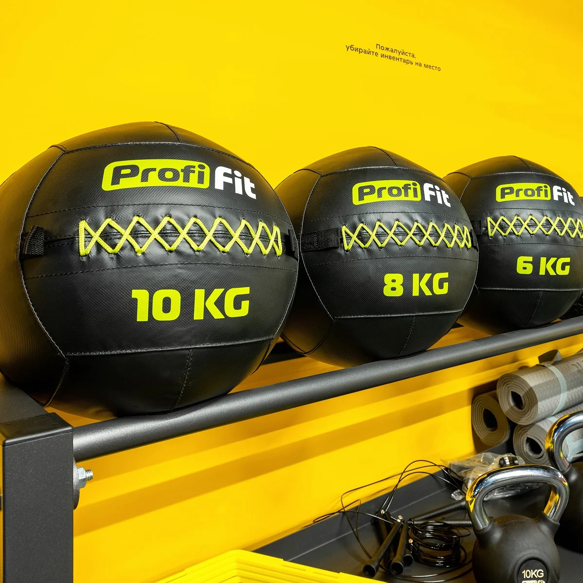 Фото Медицинбол набивной (Wallball) PROFI-FIT 9 кг со склада магазина Спортев