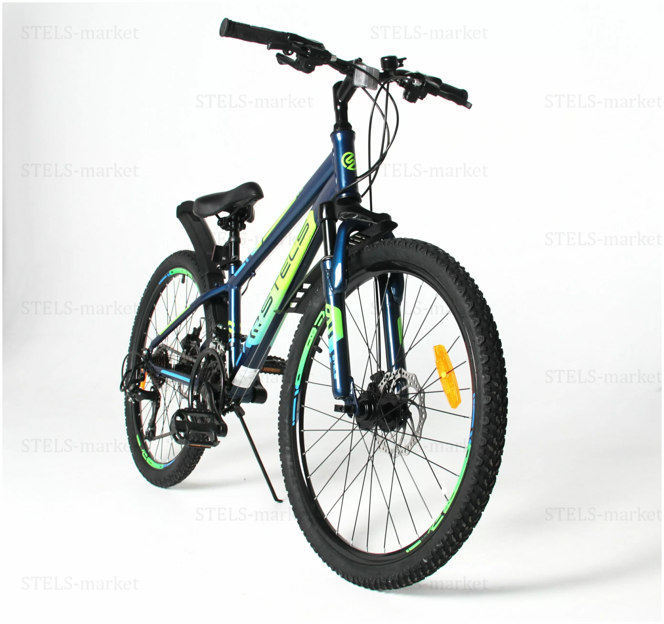 Фото Велосипед Stels Navigator-400 MD 24" синий/салатовый/голубой F010 со склада магазина СпортЕВ