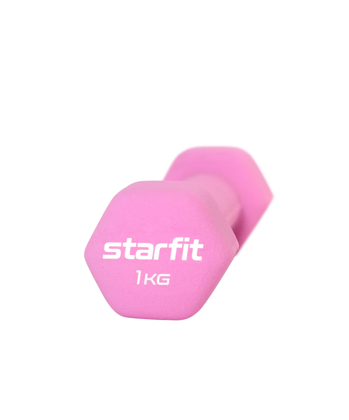Фото Гантель неопреновая 1 кг StartFit DB-201 розовый пастель 18829 со склада магазина СпортЕВ