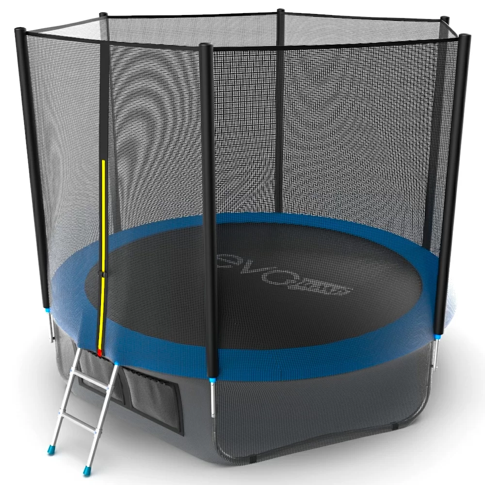Фото EVO JUMP External 10ft (Blue) + Lower net. Батут с внешней сеткой и лестницей, диаметр 10ft (синий) + нижняя сеть со склада магазина СпортЕВ