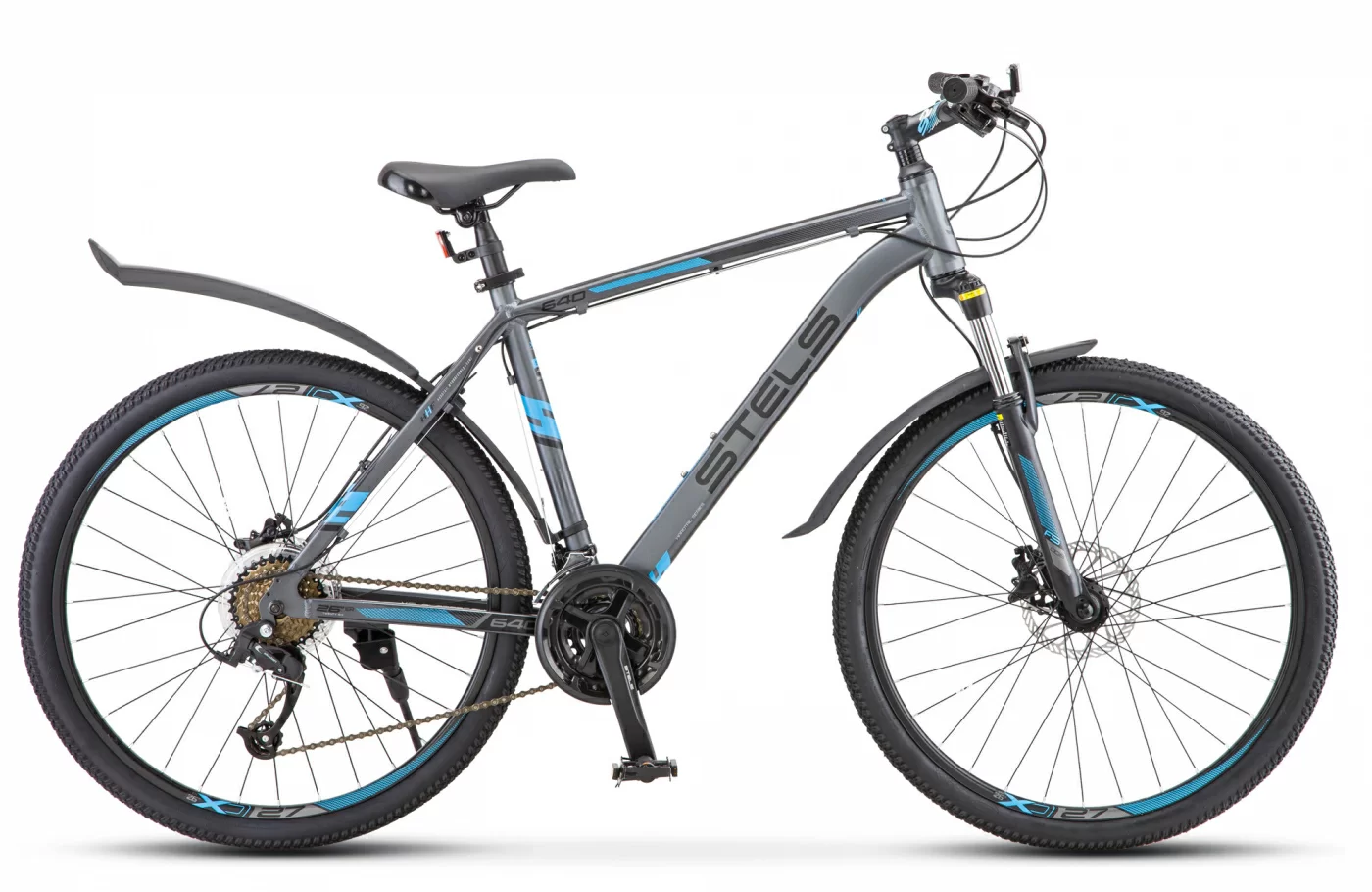 Фото Велосипед Stels Navigator-640 D 26" (2021) серый/синий V010 со склада магазина СпортЕВ