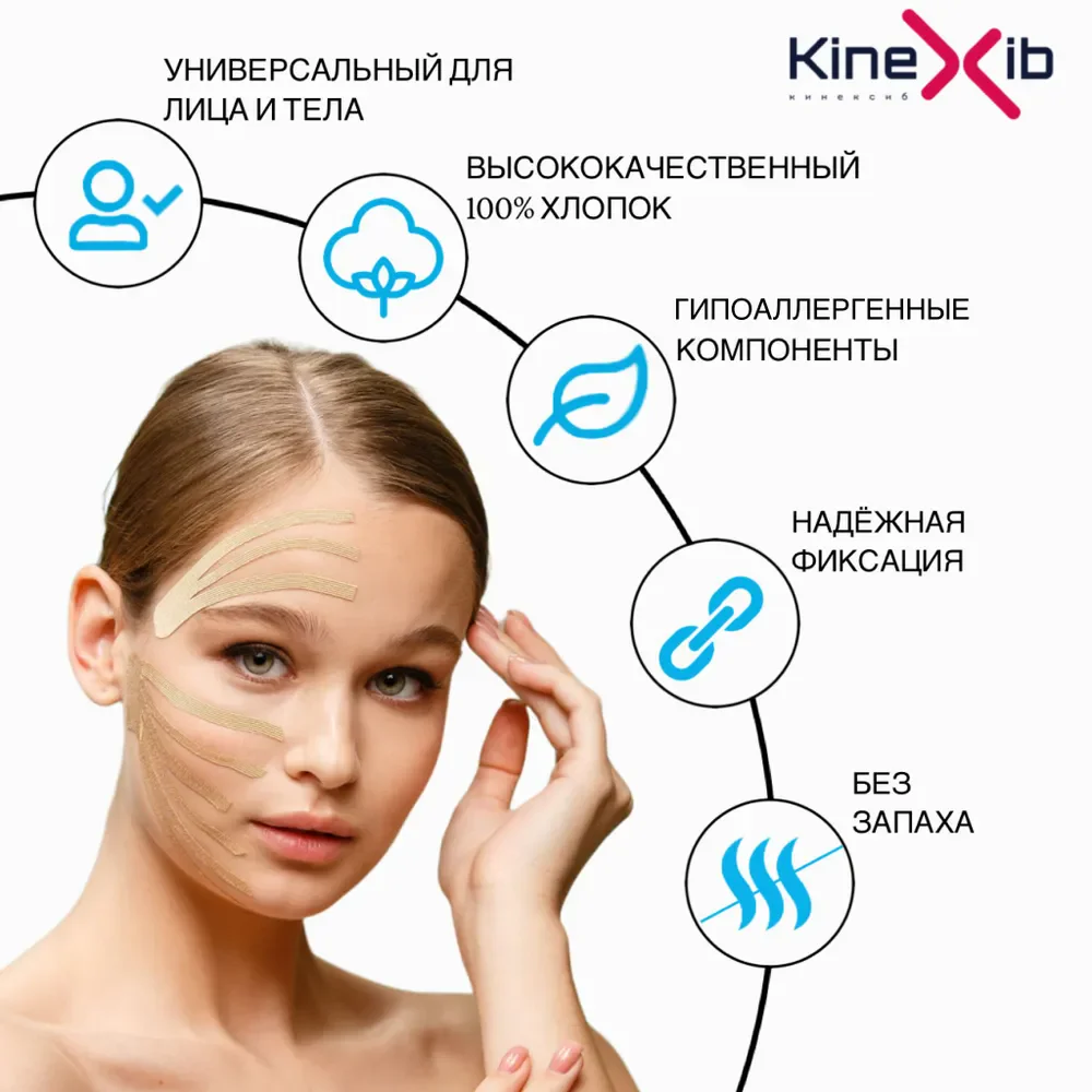 Тейп Кинезио Kinexib Classic 5 м * 5 см синий Фото Тейп Кинезио Kinexib Classic 5 м * 5 см синий со склада магазина Спортев