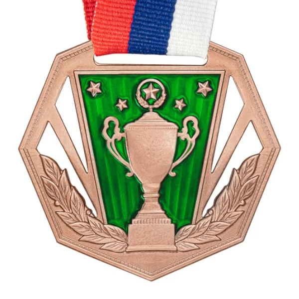 Фото Медаль MZP 569-60/BM (D-60мм, s-2мм) с лентой со склада магазина Спортев
