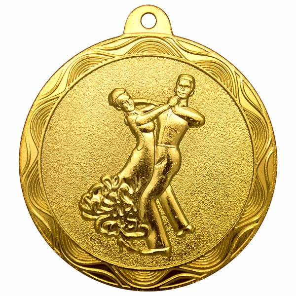 Фото Медаль MZ 84-50/G спортивно-бальные танцы (D-50 мм, s-2 мм) со склада магазина Спортев