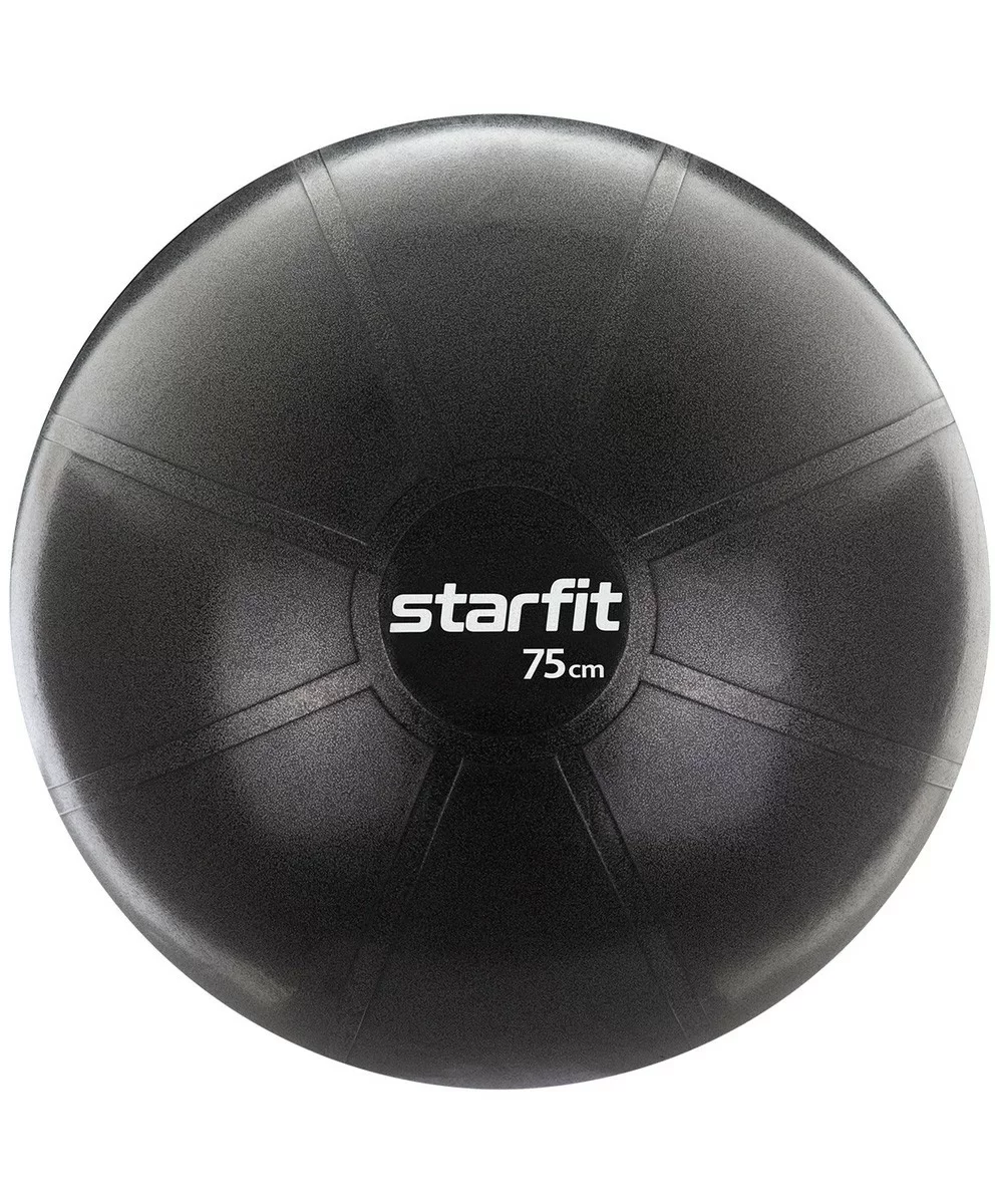 Фото Фитбол 75 см StarFit Pro GB-107 1400 гр без насоса антивзрыв чёрный 16553 со склада магазина СпортЕВ
