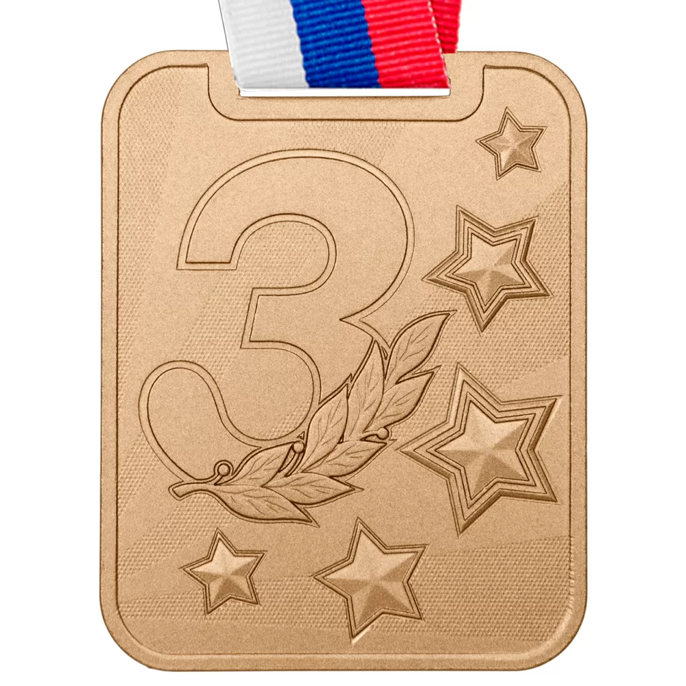 Фото Медаль MZP 515-70/ВM 3 место с лентой (55х70мм, s-3 мм) со склада магазина Спортев