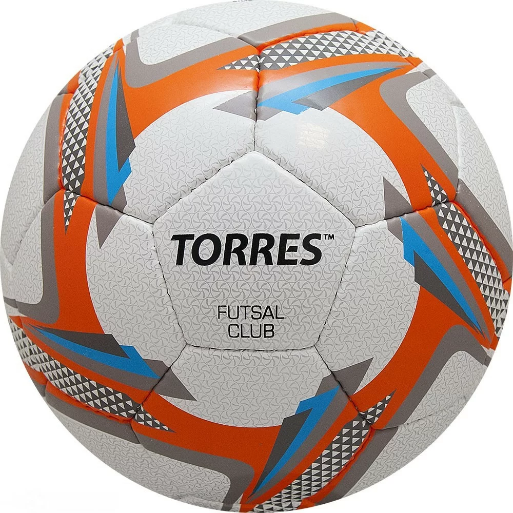 Фото Мяч футзальный Torres Futsal Club р.4 32 п. PU 4 подкл.сл, руч.сш,бел-оранж-сер F31884 со склада магазина СпортЕВ