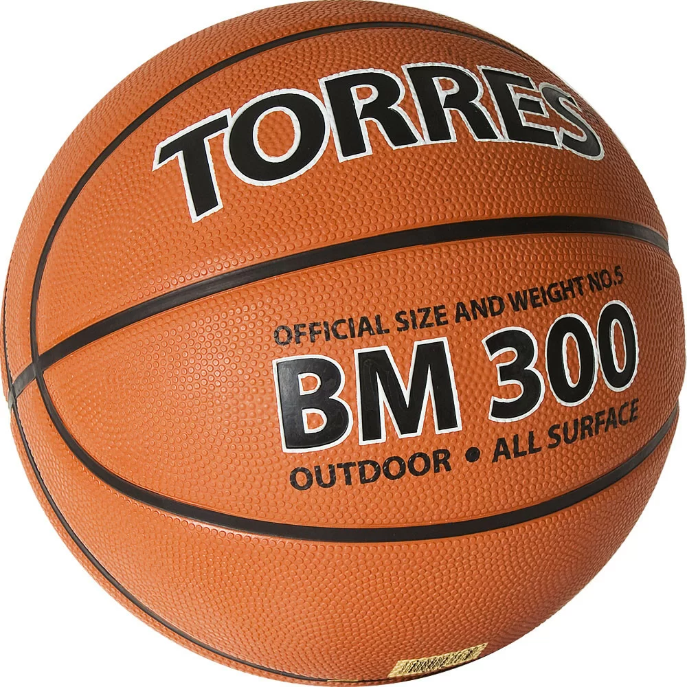Фото Мяч баскетбольный Torres BM300 размер №5 резина темно оранж-черный B02015 со склада магазина СпортЕВ