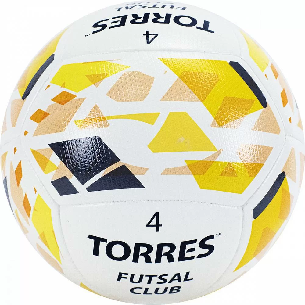 Фото Мяч футзальный Torres Futsal Club №4 10 пан. PU гибрид. сш. бело-зол-чер FS32084 со склада магазина Спортев