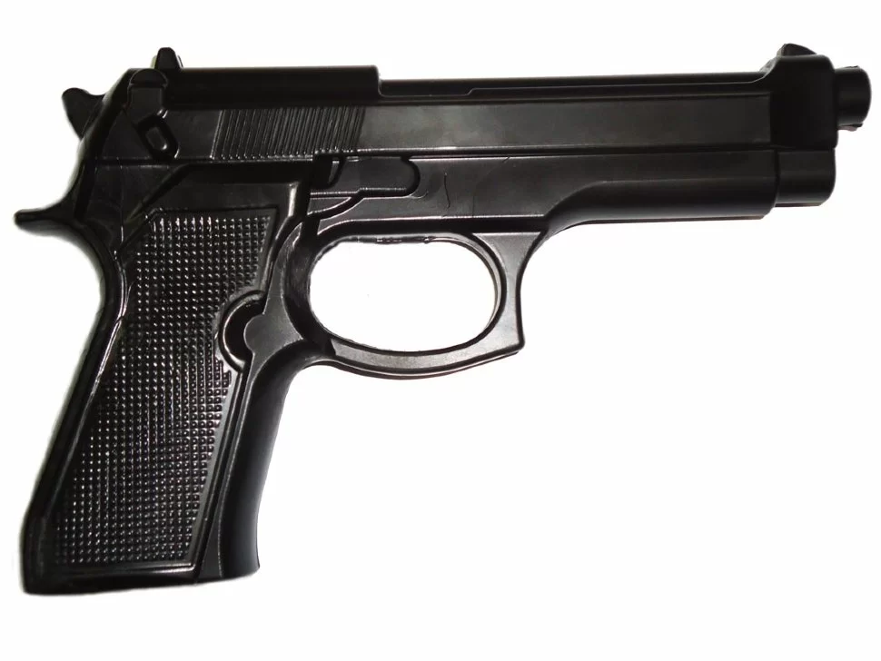 Фото Пистолет тренировочный мягкий термоэластопласт 430 гр черный ПТ-1М со склада магазина СпортЕВ