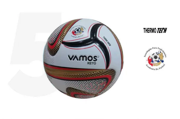 Фото Мяч футбольный Vamos Reto 12П №5 белый/черный/золотистый BV 3260-RET со склада магазина СпортЕВ
