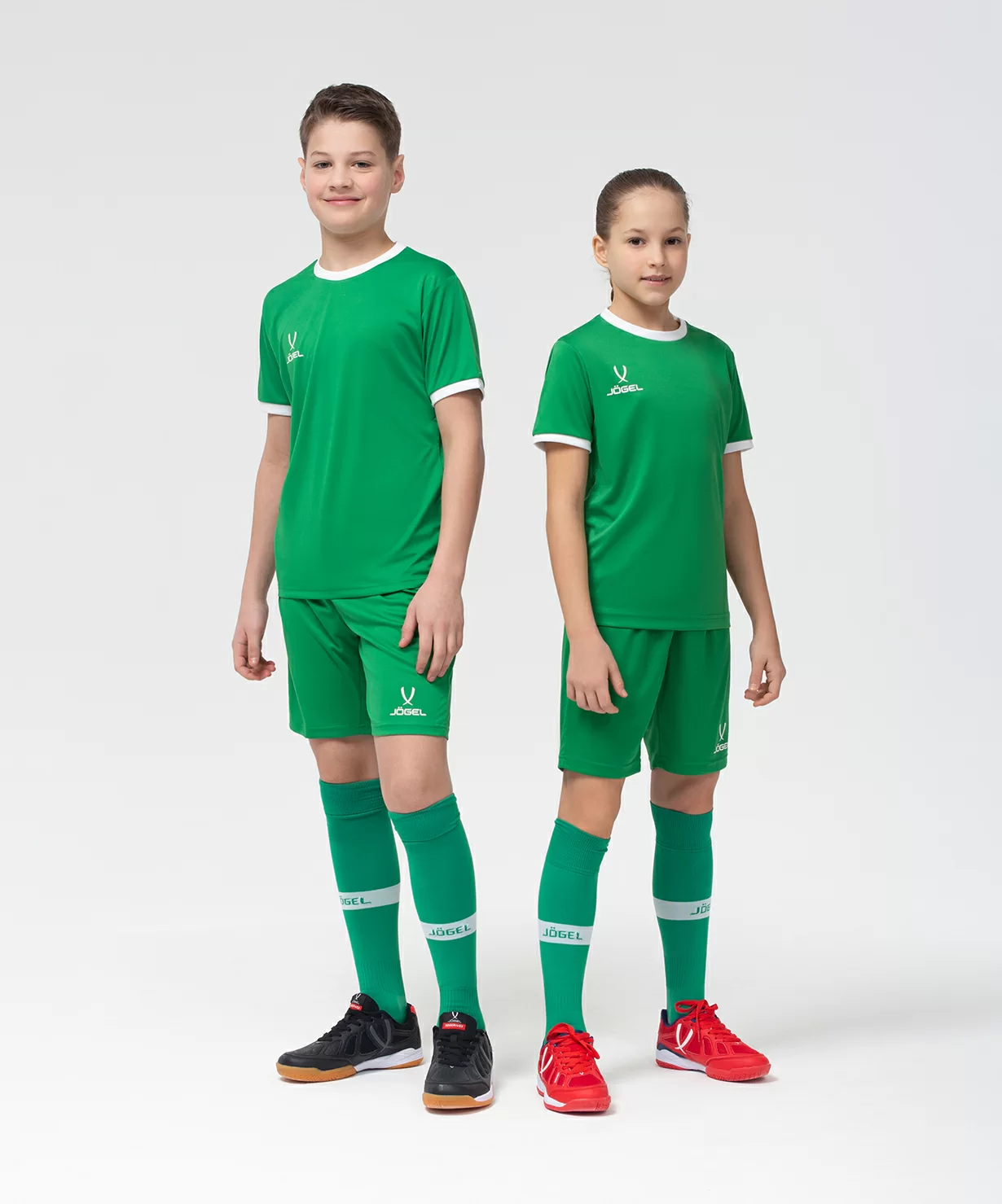 Фото Футболка футбольная CAMP Origin, зеленый/белый, детский Jögel со склада магазина Спортев