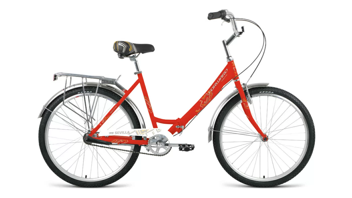 Фото Велосипед Forward Sevilla 26 3.0 скл (3ск) (2021) красный матовый/белый со склада магазина СпортЕВ